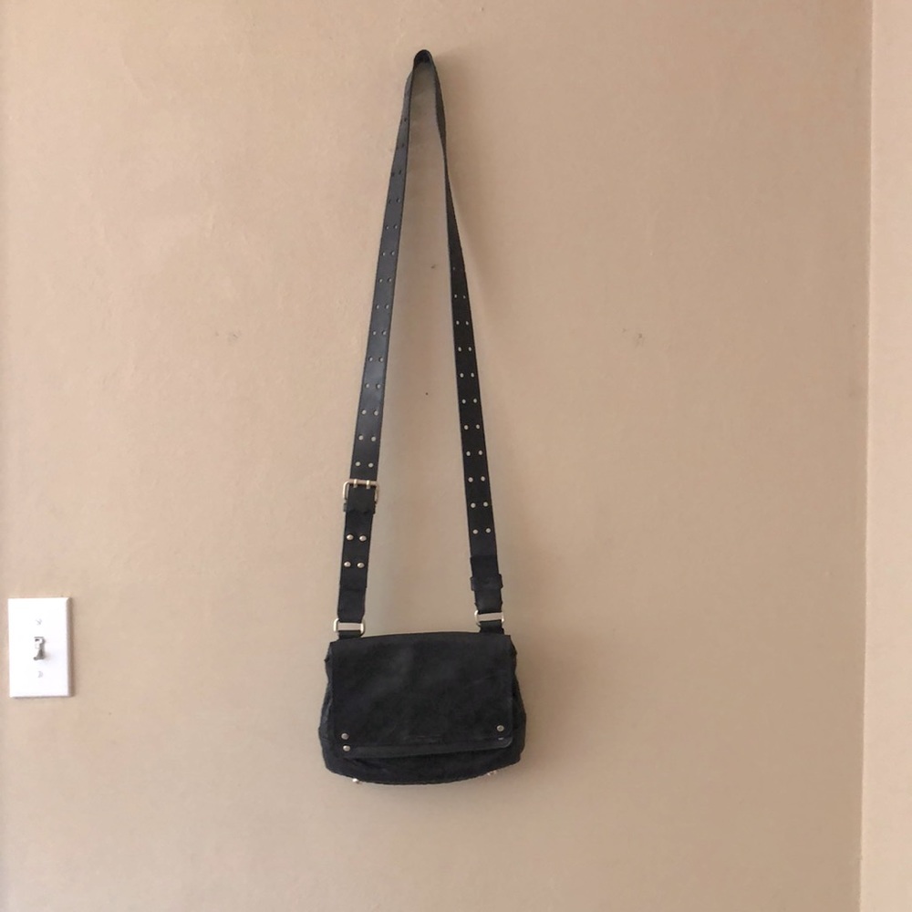 Olivia Harris Cross Body Black Leather Bag